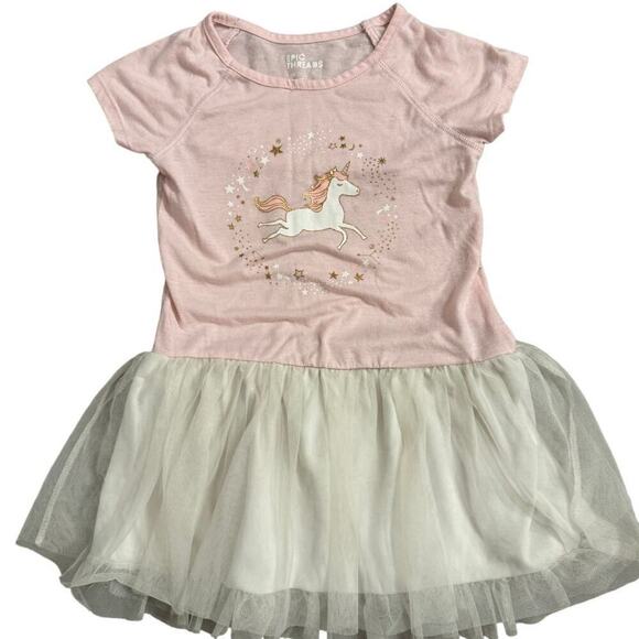 Epic Threads Other - Epic Threads Pink Unicorn Graphic Tshirt Tutu Dress | Girls Dresses | Size 6